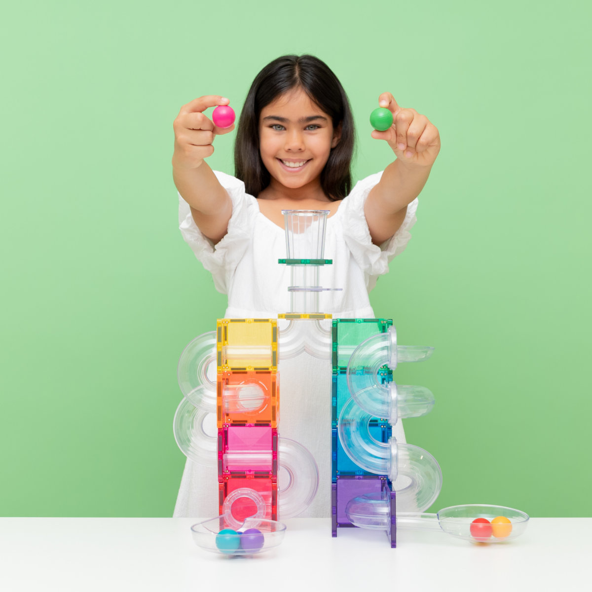 Connetix Magnetic Tiles Bright Creative Ball Run Bundle – 218 Pieces