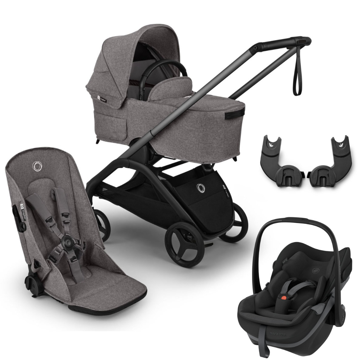 Bugaboo Dragonfly Plus Kinderwagen Set 3 in 1 inkl. Maxi Cosi Pebble Slide Pro i-Size Babyschale