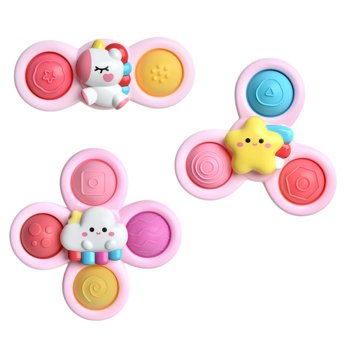 Fresh Kid Sensorik-Spinner mit Saugnapf – 3er-Set