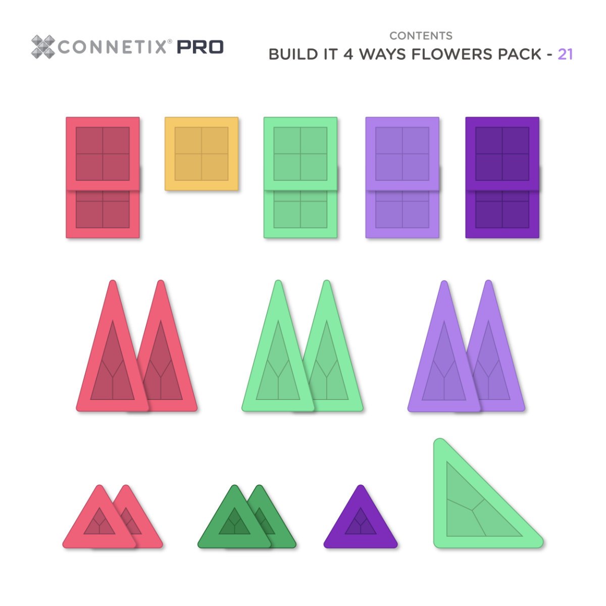 Connetix PRO Magnetbausteine – Flowers Pack – 21 Teile