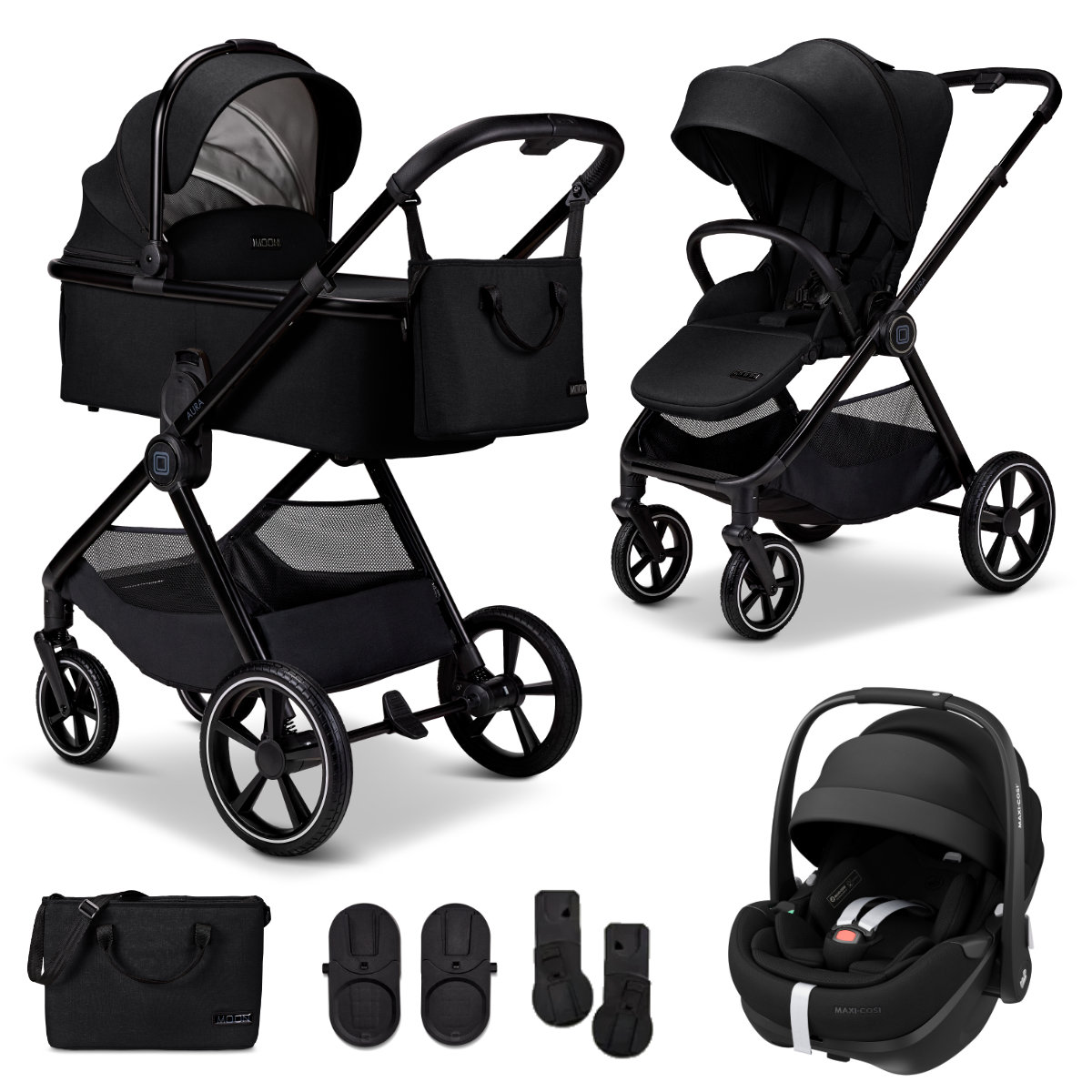 Moon Aura Stroller Set 3 in 1 including Maxi Cosi Pebble 360 Pro² Car Seat