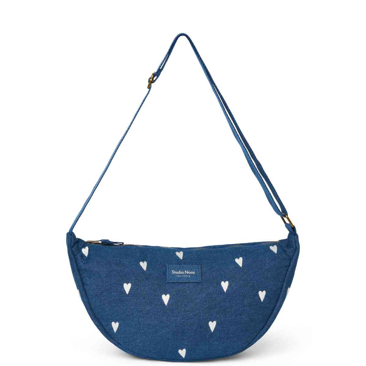 Studio Noos Handtasche in Blau mit Herzen - Vorderansicht