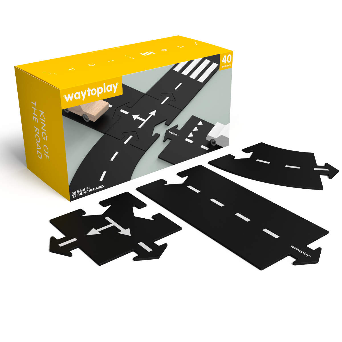 Waytoplay King of the Road Extra Large Set – 40-Piece Flexible Toy Road