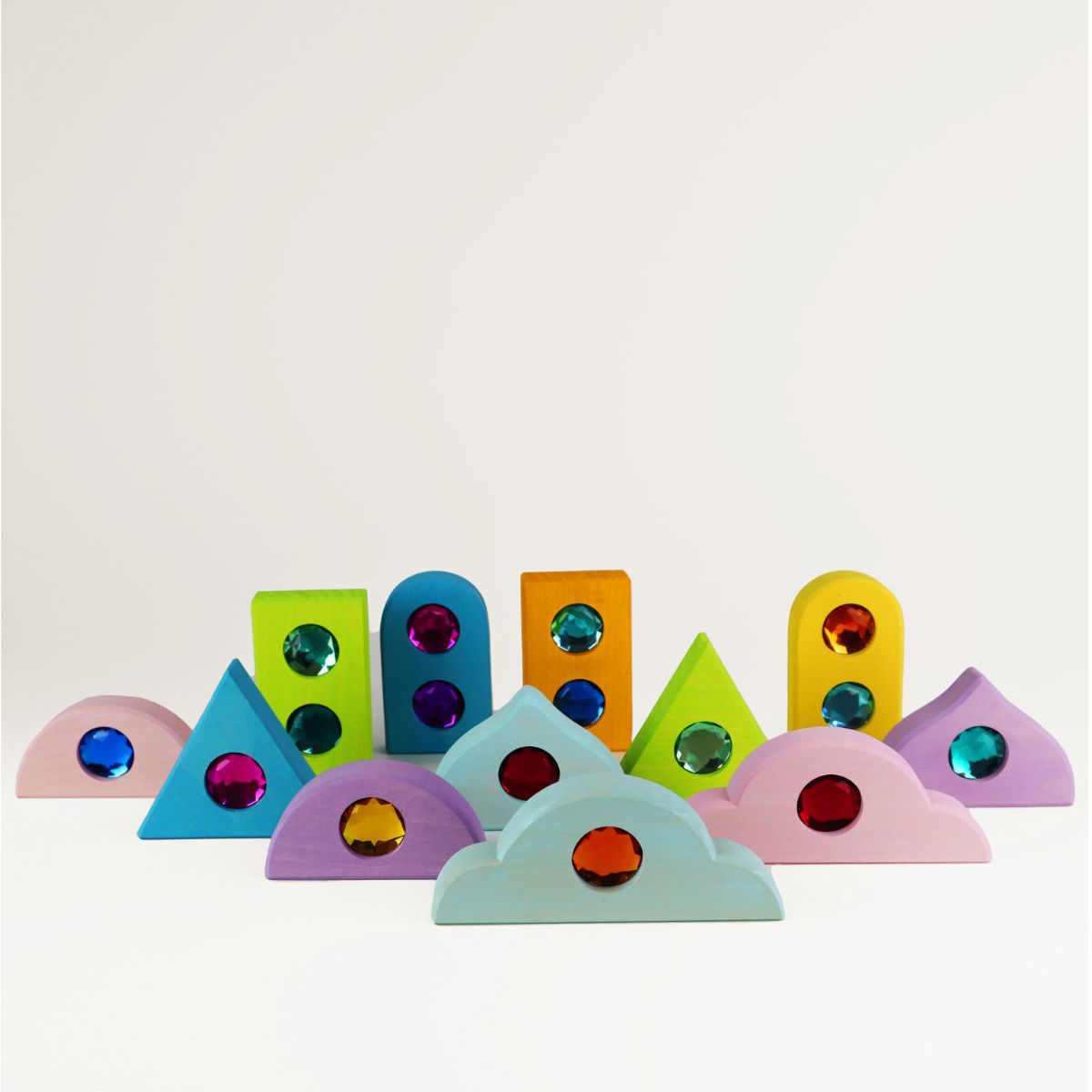 Bauspiel Sparkling Roofs 12-Piece Pastel