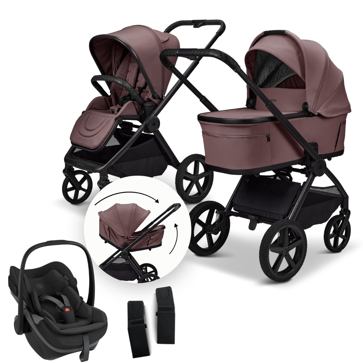 Moon Gio Fold Kinderwagen Set 3 in 1 inkl. Maxi-Cosi Pebble Slide Pro Babyschale