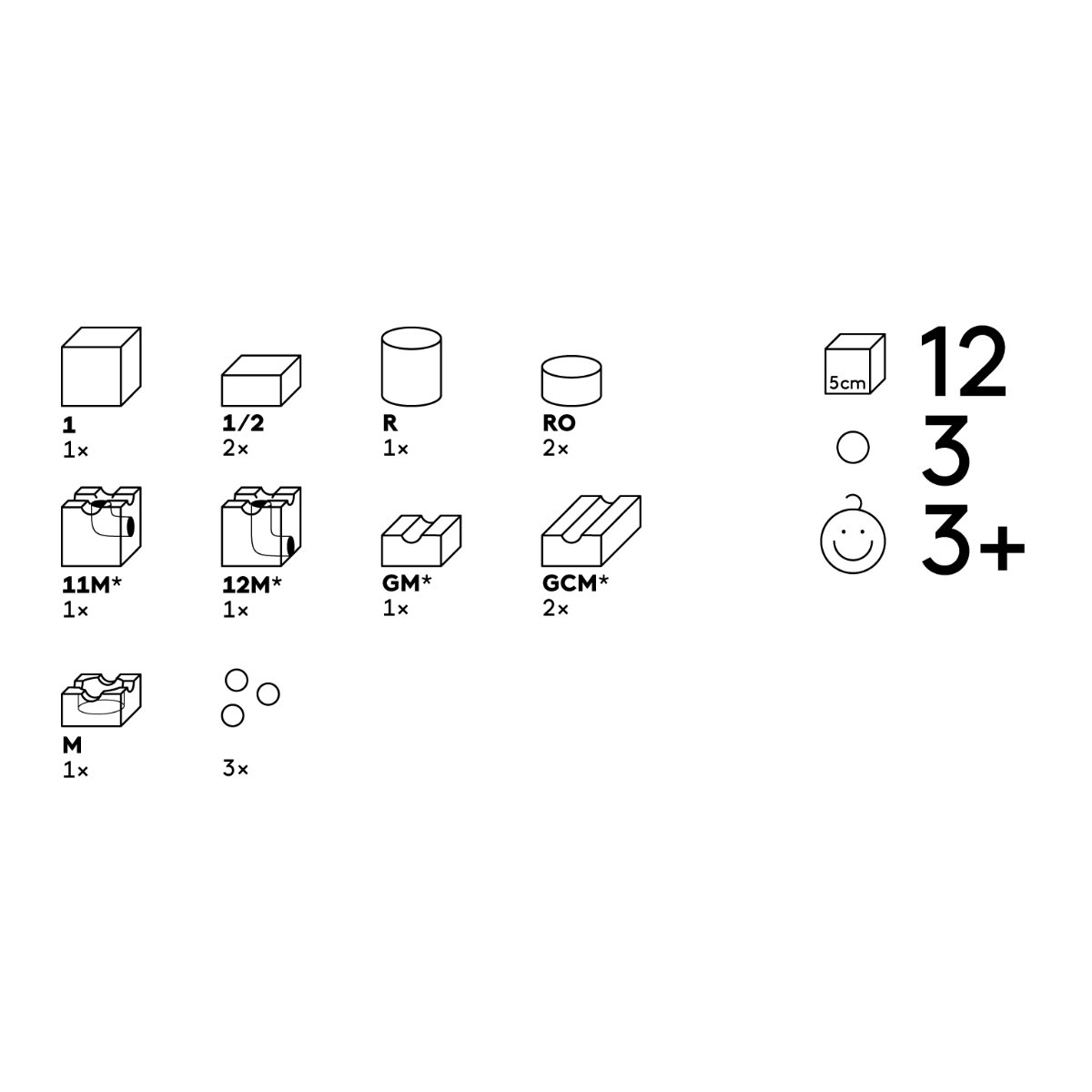 CUBORO Marble Run Extra Set – Expansion Sets in Various Versions