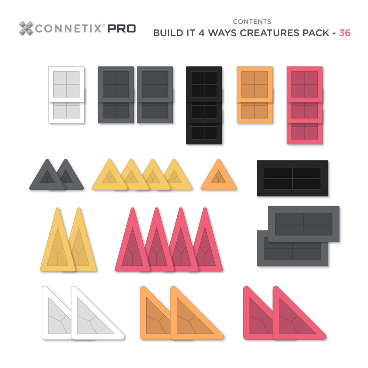 Connetix PRO Magnetbausteine – Creatures Pack – 36 Teile