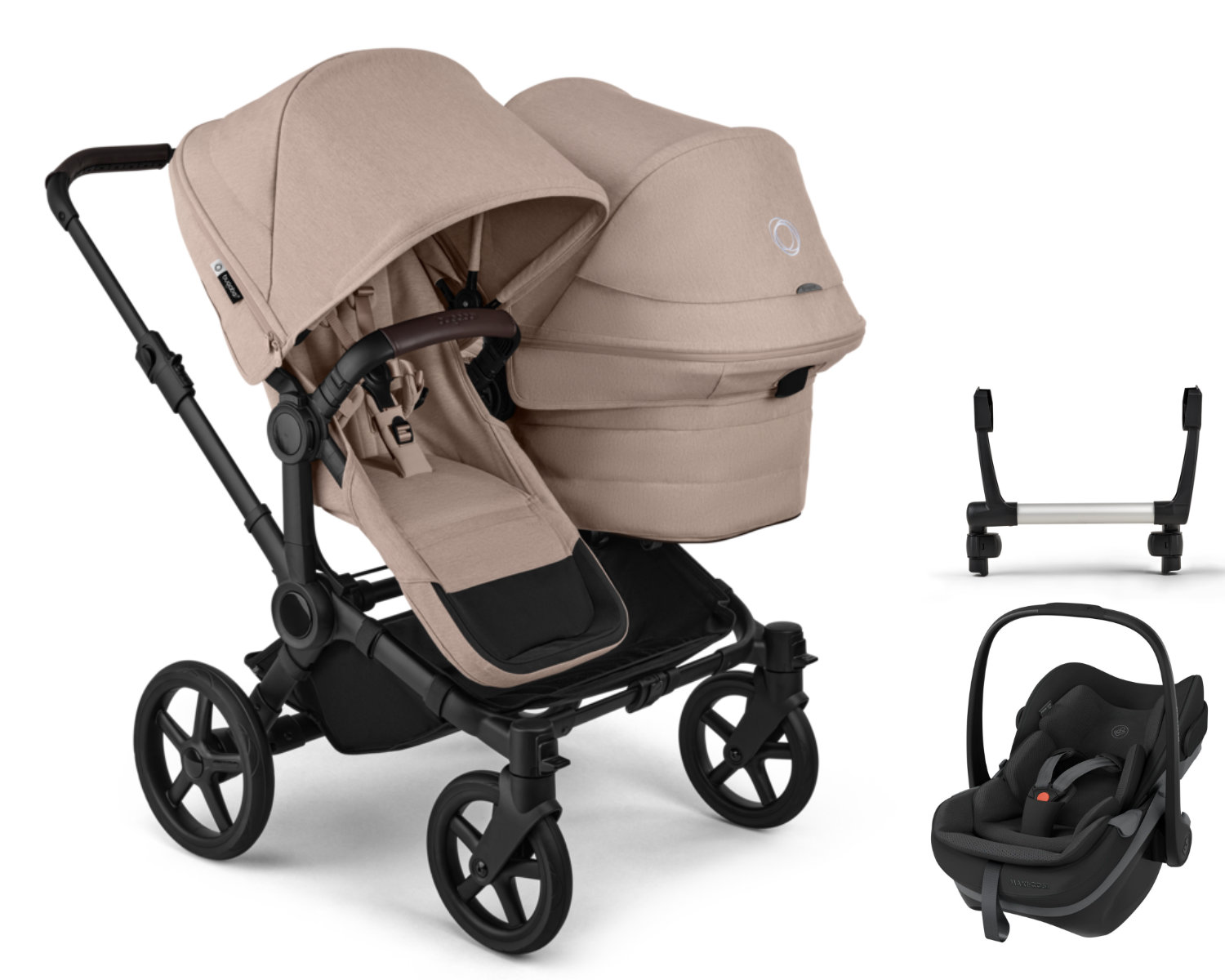 Bugaboo Donkey 5 Kombi Kinderwagen in Beige - schräge Ansicht