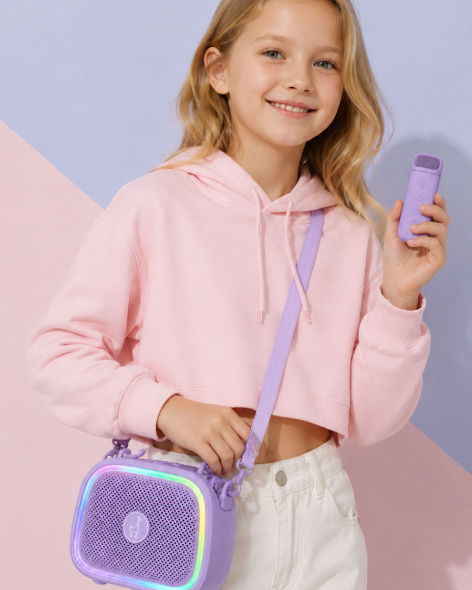 Lalarma Star Karaoke-Set für Kinder – mit Licht & 2 kabellosen Mikrofonen