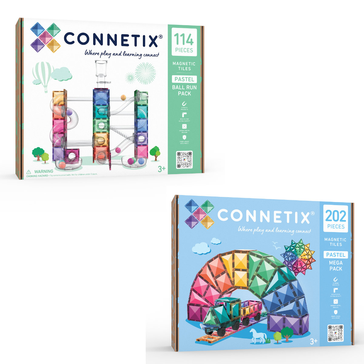 Connetix Magnetbausteine Pastel Mega Ball Run Bundle – 316 Teile