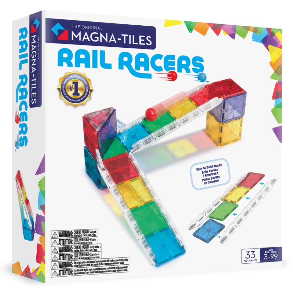 Magna-Tiles Rail Racers – 33-Piece