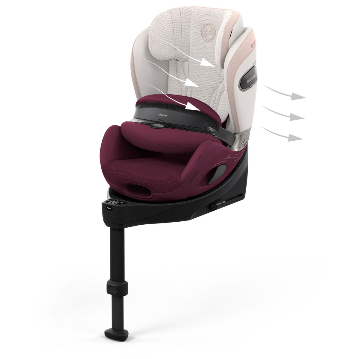 Cybex Anoris Si Airbag i-Size Car Seat (15 Months–7 Years) with Integrated ISOFIX Base