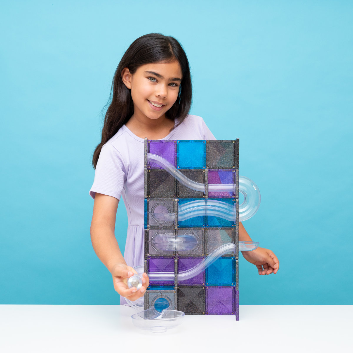 Connetix Magnetic Tiles Ball Run Galaxy Pack - 61 Pieces
