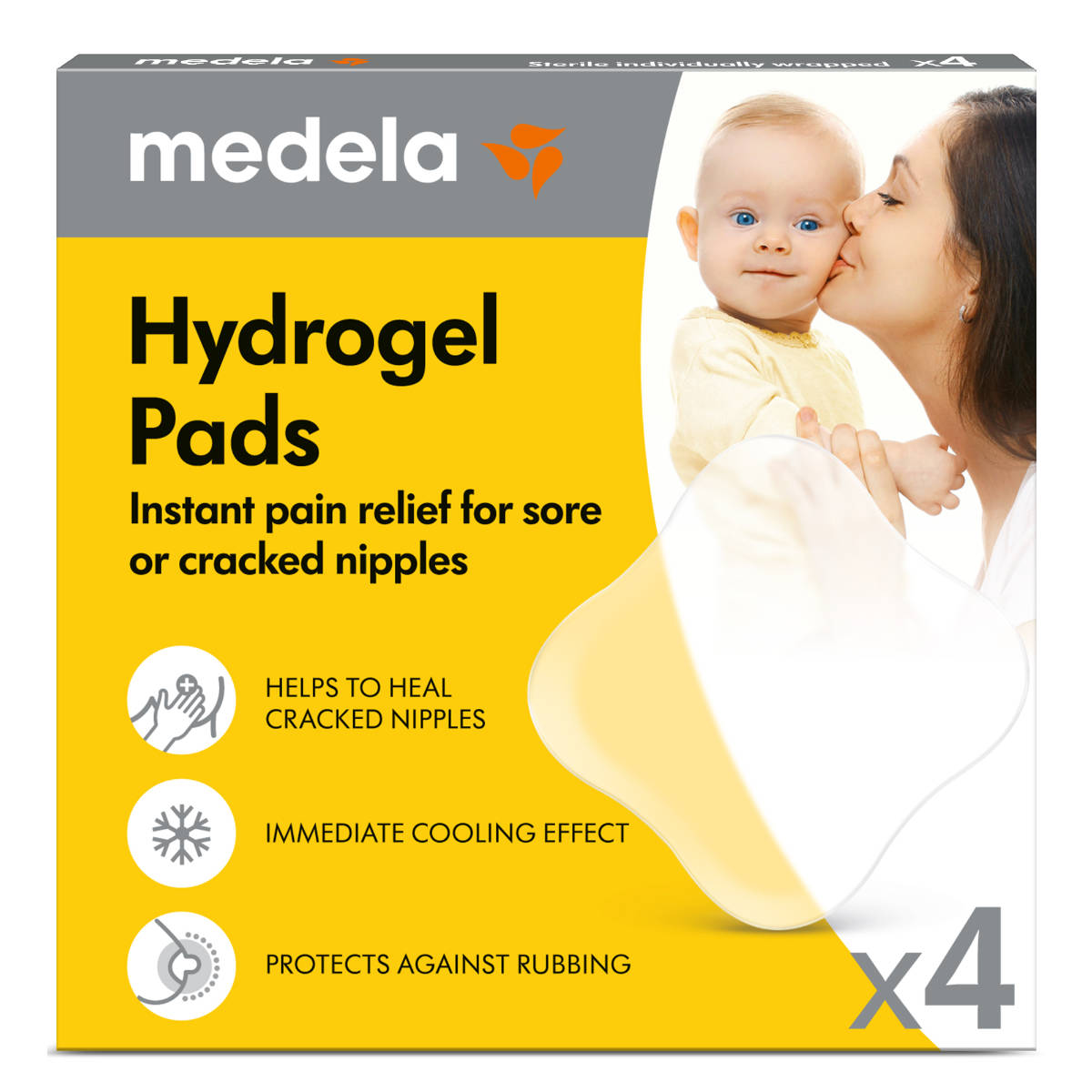 Medela Hydrogel Pads 4 Stk. 101046675 Gelb - Vorderansicht
