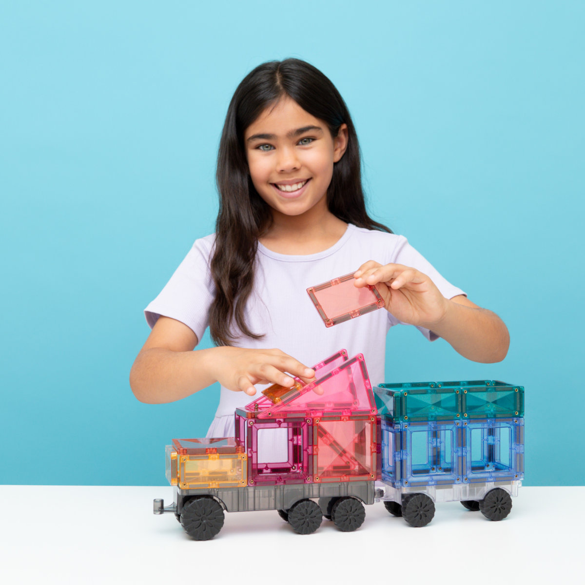 Connetix Magnetbausteine Pastel Creative Transport Bundle – 154 Teile