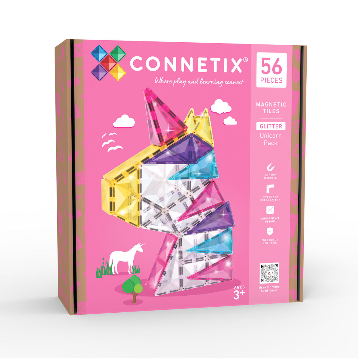 Connetix Magnetbausteine Glitter Unicorn Pack – 56 Teile