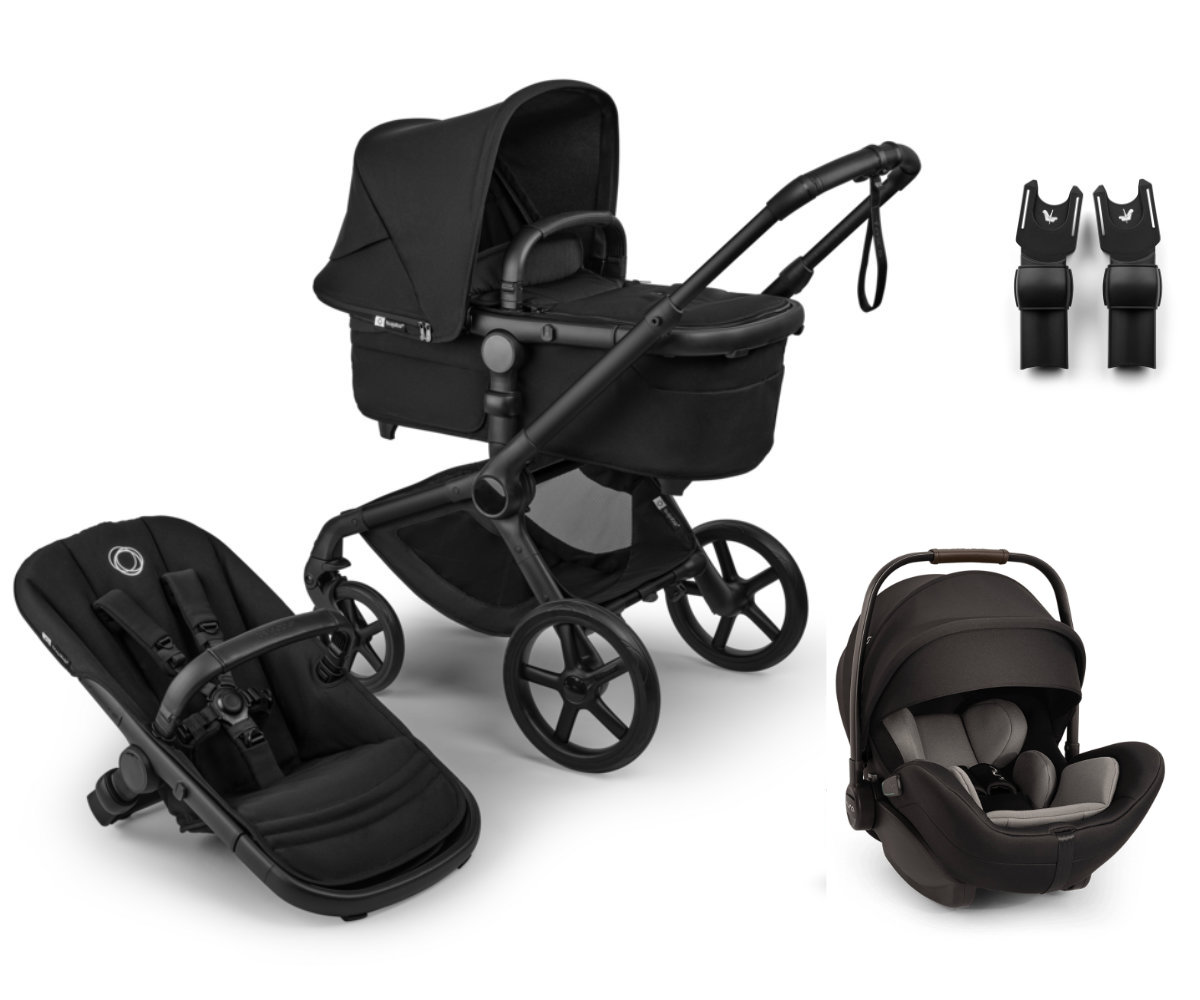 Bugaboo Fox 5 Renew Kombikinderwagen Schwarz - schräge Ansicht
