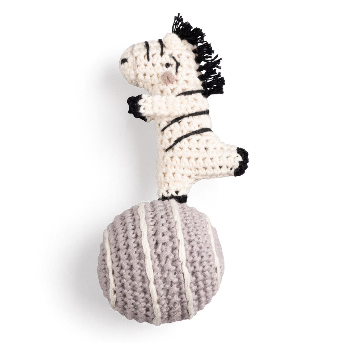 Sebra crochet rattle