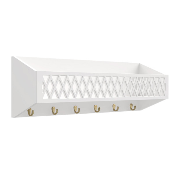 Cam Cam Copenhagen Harlequin Shelf with Hooks, FSC Mix