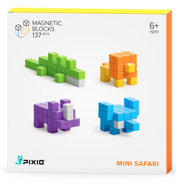 PIXIO Magnetic Building Blocks Mini Safari 137 pcs