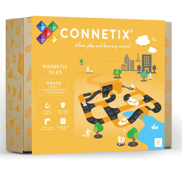 Connetix Magnetic Building Blocks Ramps & Intersections Set - 16 Pieces