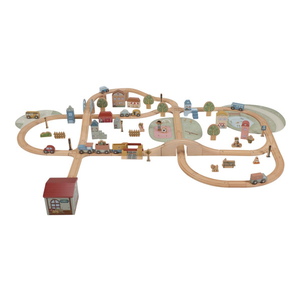 Little Dutch Wooden Train Set – XL with Tracks and Accessories FSC