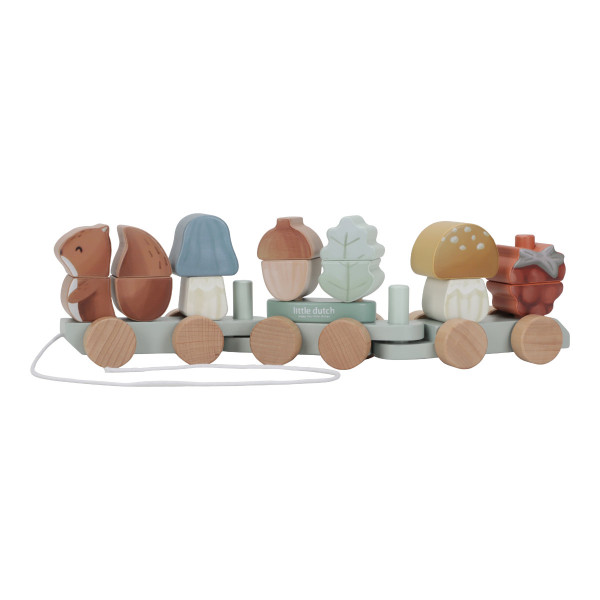 Little Dutch Pull-Along Wooden Train with Shape Sorter