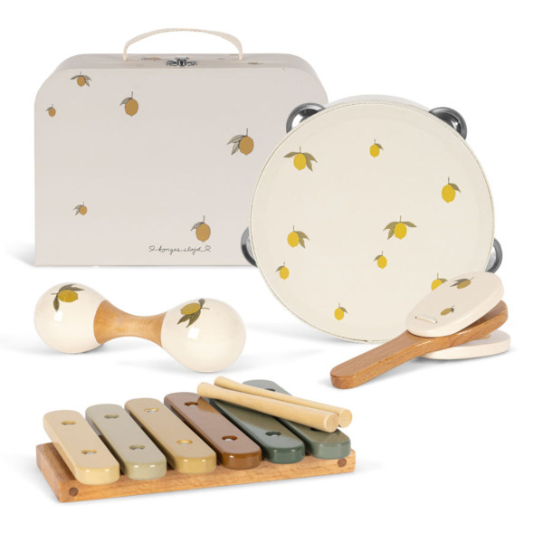 Konges Sløjd Music Set in Suitcase – incl. Tambourine, Castanet, Maracas & Xylophone