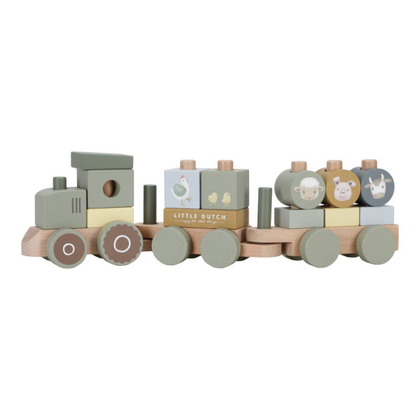 Little Dutch wooden train with building block FSC