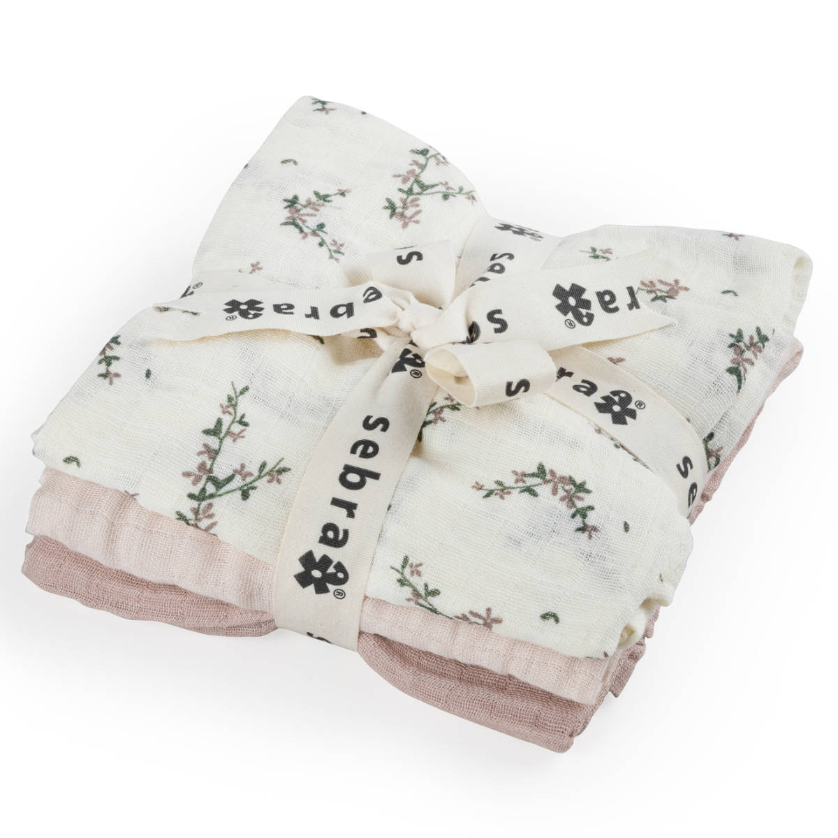 Sebra Spucktücher, 3er Set Powder Blossom, Rose
