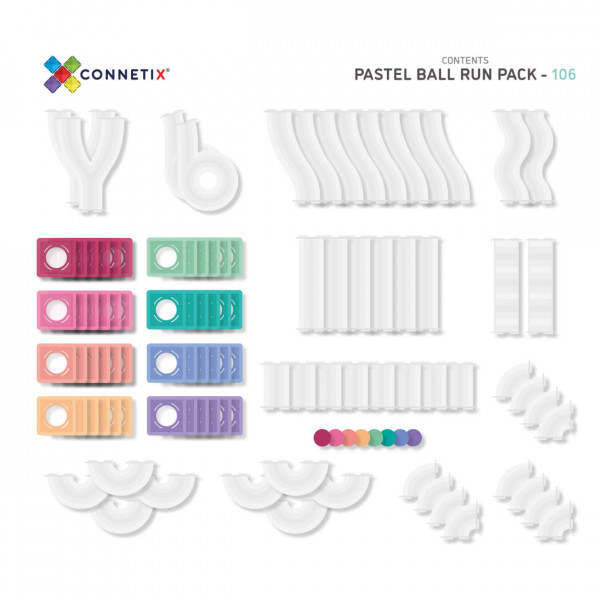 Connetix Magnetbausteine Pastel Set – Kugelbahn & Square Pack - 146 Teile