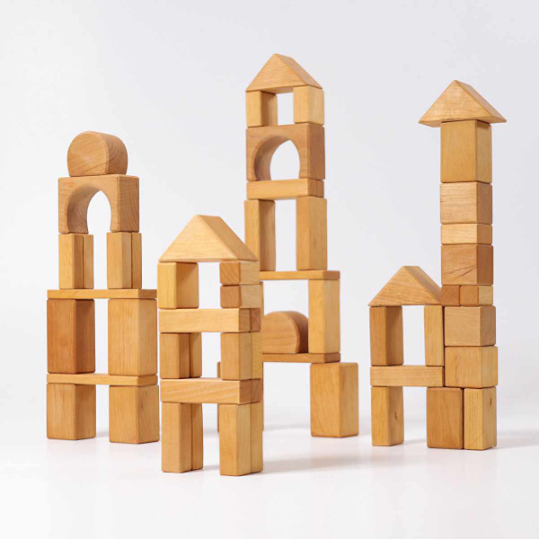Grimms Geo Blocks 60-Piece, Natural