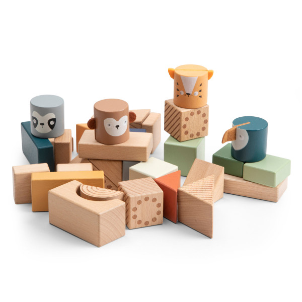 Sebra Wooden Building Blocks, Wildlife