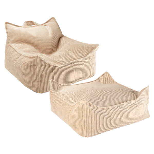 Wigiwama Beanbag Chair & Ottoman Square Bundle