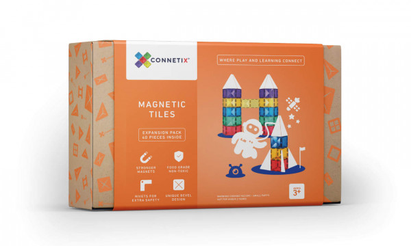 Connetix magnetic building blocks set - Rainbow squares - 40 pieces