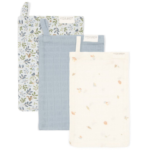 Little Dutch Muslin Washcloths, 3-Pack