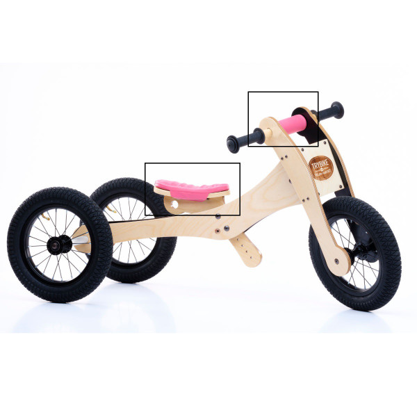 Trybike Seat and Chin Pad for 4-in-1 Wooden Trike / Balance Bike