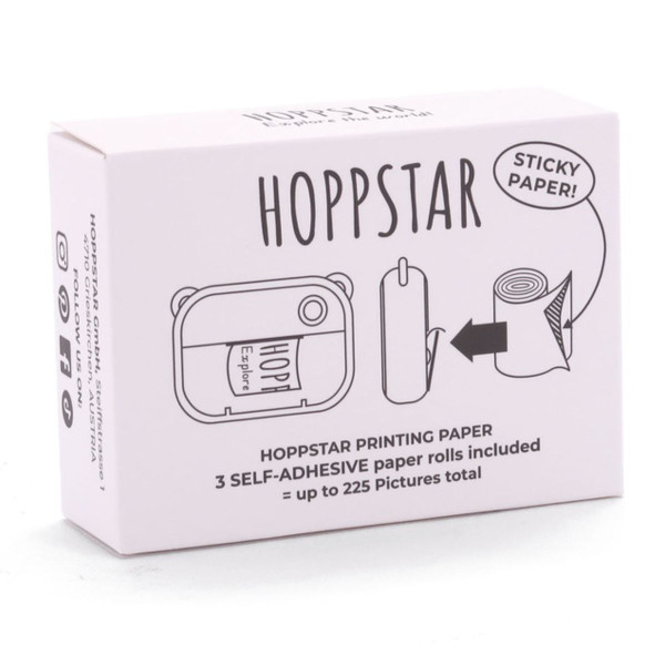 Hoppstar Self-Adhesive Paper Rolls 3-Pack Refill - White
