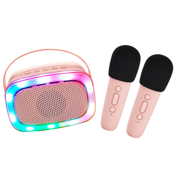 Lalarma Karaoke Music Box with Lights and 2 Wireless Microphones