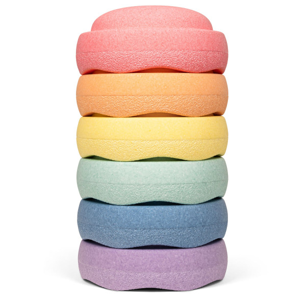 Stapelstein Set Rainbow Pastel, 6 stuks
