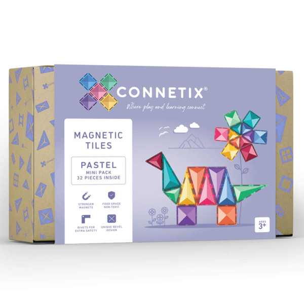 Connetix Magnetic Building Blocks Pastel Mini Pack - 32 Pieces