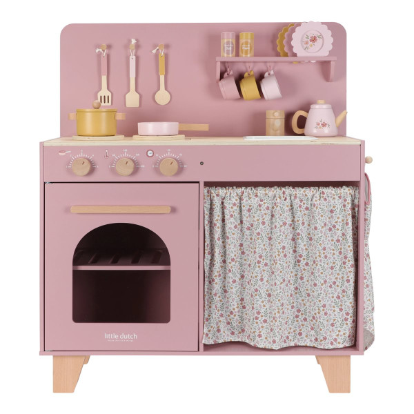 Little Dutch Wooden Play Kitchen in Pink – with Accessories, FSC