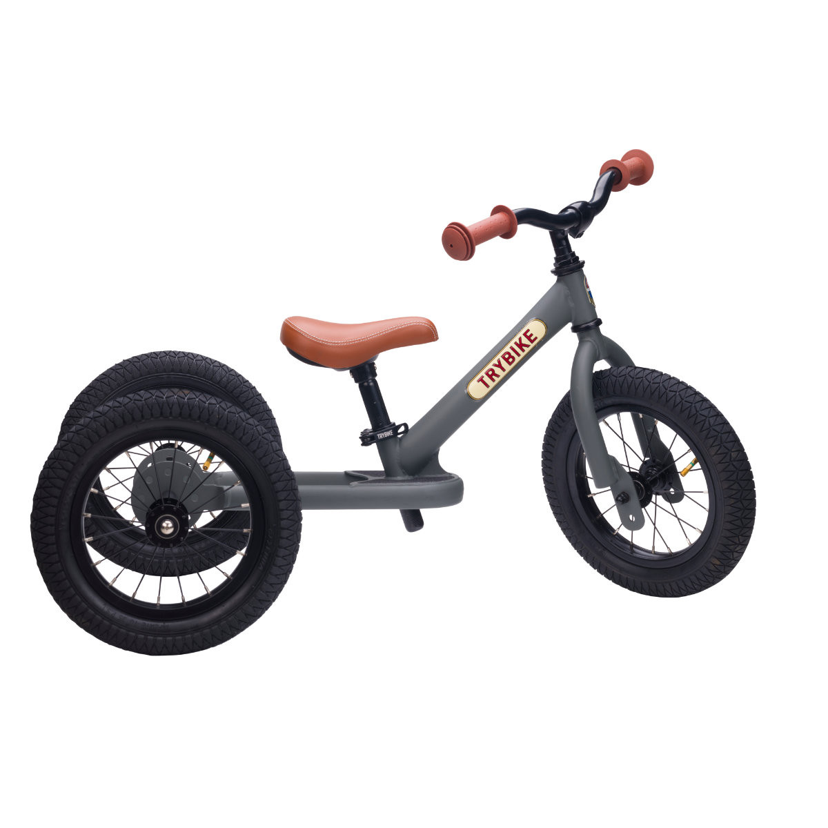 Trybike 2-in-1 Dreirad / Laufrad aus Metall Matt Grey