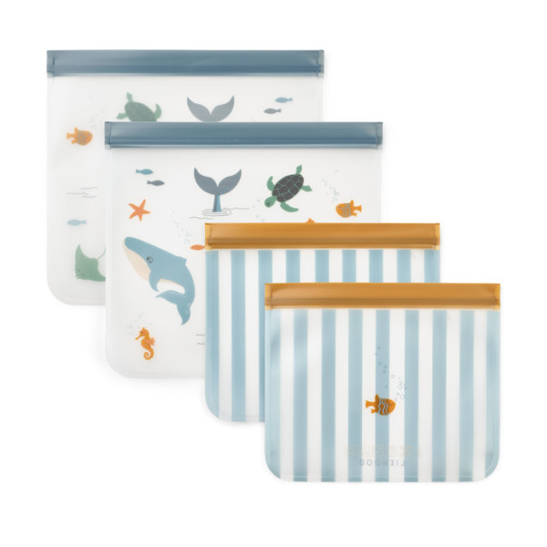 Liewood Rebus Wiederverwendbare Lebensmittelbeutel, 4er-Pack