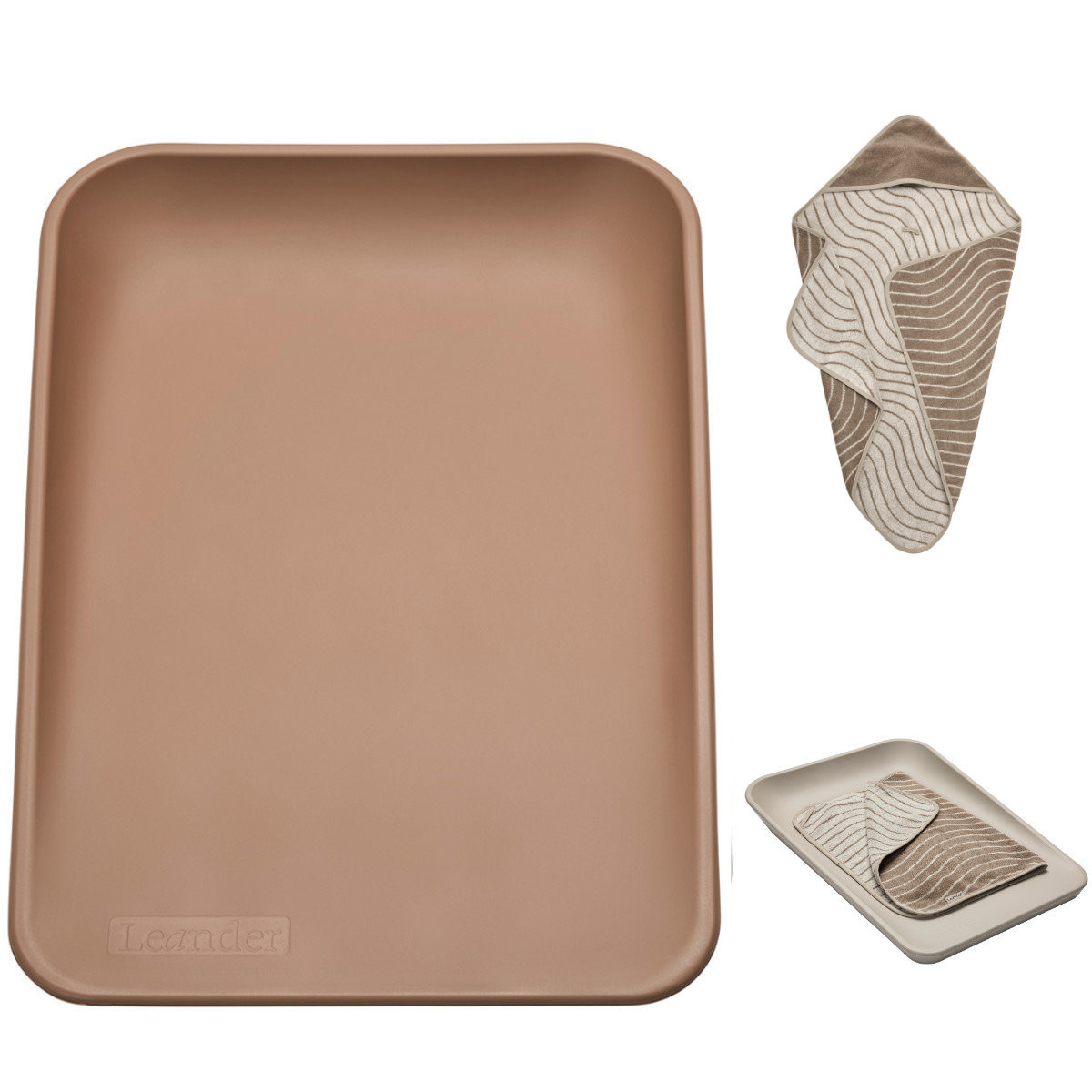 Leander Matty Wickelunterlage + Topper + Hoodie Clay