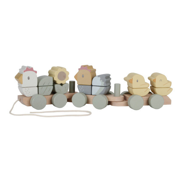 Little Dutch Pull-Along Wooden Train with Shape Sorter