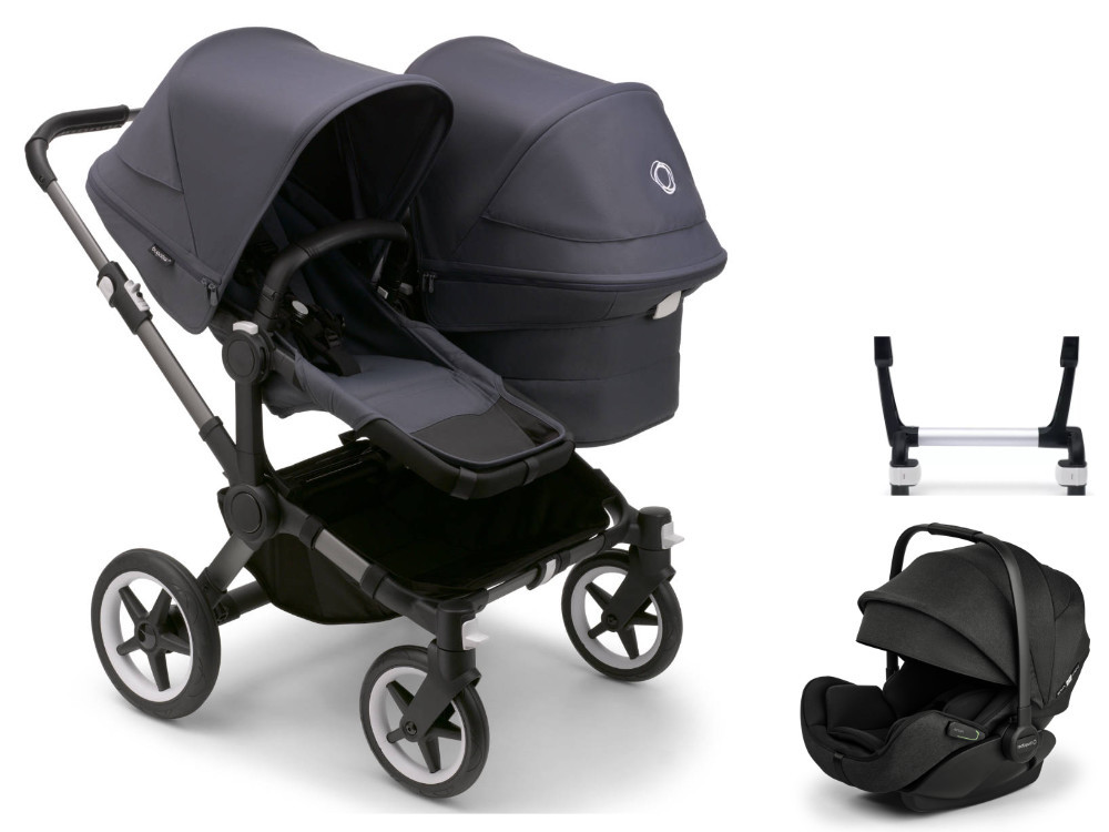 Bugaboo Donkey 5 Duo Kinderwagen Set 3 in 1 inkl. Bugaboo Otter Graphite / Sturm Blau Image