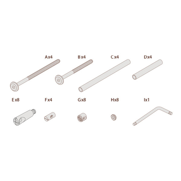 Leander screw set for Linea changing table