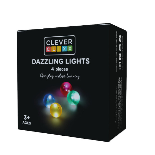 Cleverclixx Light Effect Ball Set – 4 Magnetic Balls for Marble Runs