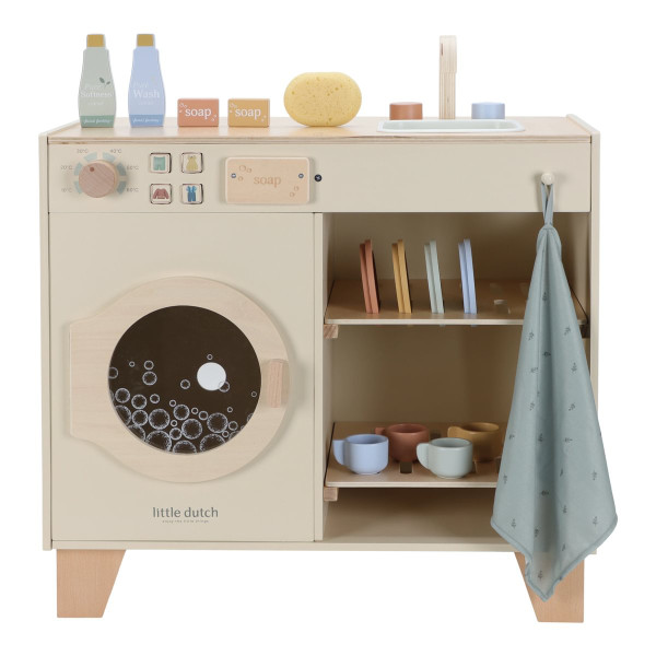 Little Dutch Kinderwaschmaschine aus FSC-Holz mit Zubehör – Limited Edition